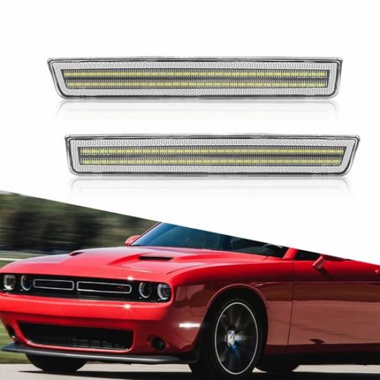 

2 Front White LED Side Marker Light for 15-22 Dodge 16 Challenger 17 18 19 20 21