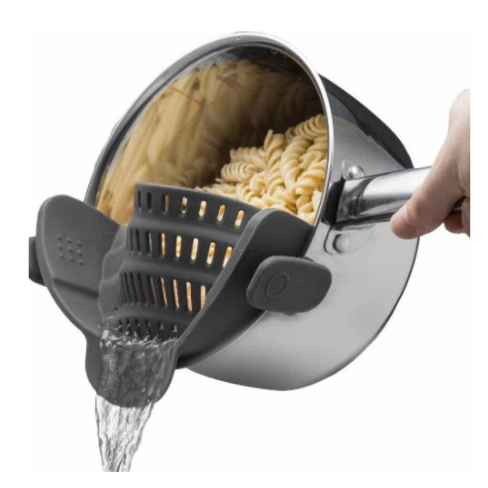 

Фильтр силиконовый кухонный фильтр, складной, подходит для всех кастрюль и сковородок, идеально подходит для слива пасты, овощей и фруктов серый