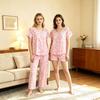 Women's pajamas set lace splicing floral short-sleeved shorts trousers loungewear three-piece pajamas