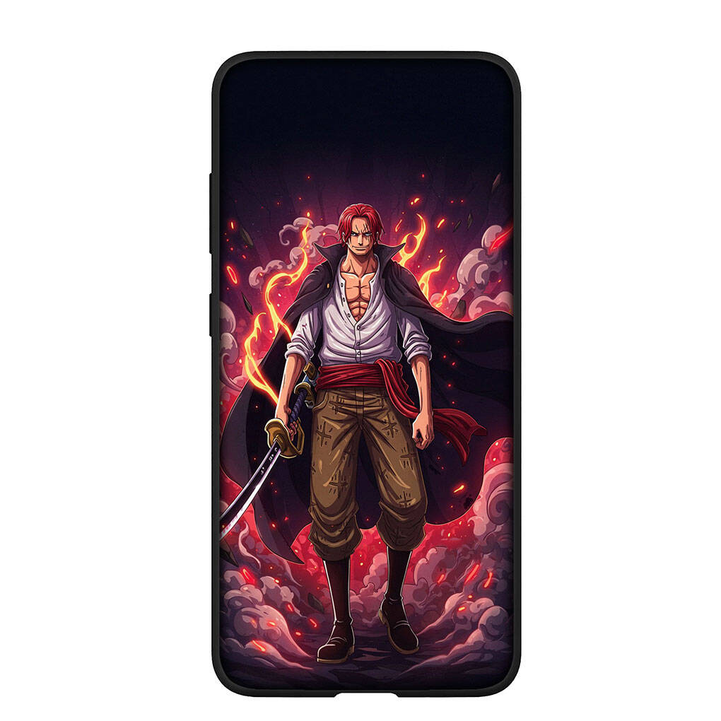 Case for iPhone 17 15 16 Plus Redmi Note 14 12 11 13 Pro Max Huawei P30 P20 Lite OPPO A60 A40 A80 A38 A54 Shanks Funda One Pieces Luffy Red Hair Cover