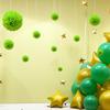 1pcs Set 7.8inch Green Paper Paper Flowers Decorations For Birthday Party Pom Pom Paper Balls Hanging Flowers Pom Pom