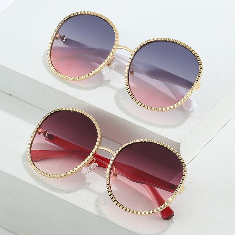 Oval Sunglasses, Personalized Imitation Silk, Metal Round Glasses, Sunglasses For Women