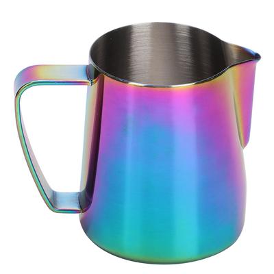 350ml Rostfritt Stål Titaniserad Mjölkskumningskopp Kanna Kaffe Kanna för Latte ArtFärgglad