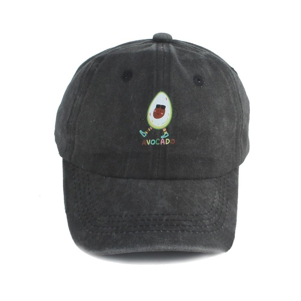 

Adjustable Sun Hat Solid Color Snapback Cap Fashion Baseball Hat for Children 2-6Y чёрный