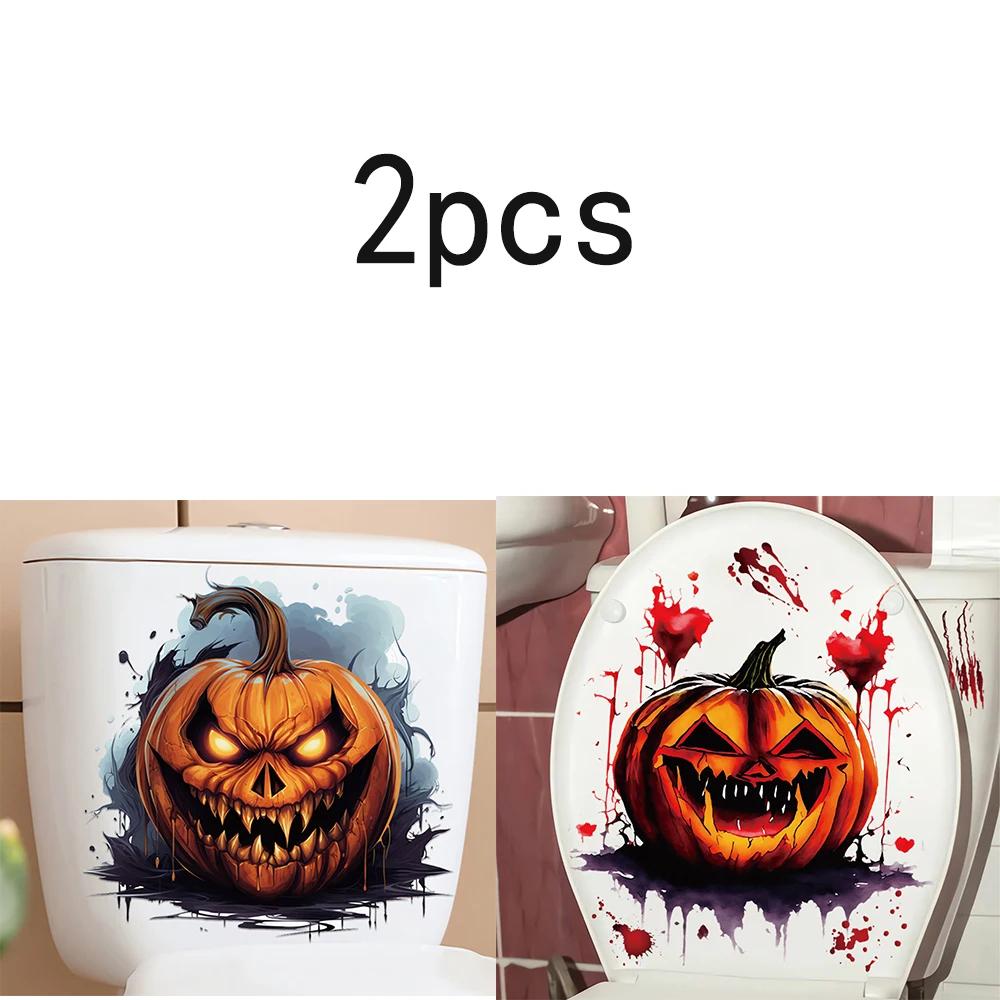 Halloween Blood Skull Funny Toilet Sticker Halloween Gift Self-adhesive Toilet Seat Decal Bathroom Fashion Waterproof Decoration