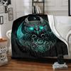 1pc Moonlit Mystic Olw Blanket, Lightweight Flannel Throw Blanket for Sofa, Bed, Travel, Camping, Living Room, Office, Couch, Chair, and Bed