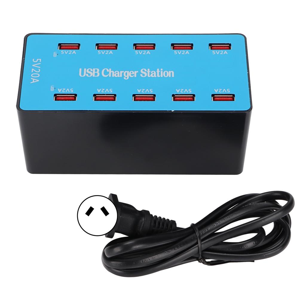 WLXA5B 10 Ports USB Charger Station 100W Multiport Smart USB Fast Charging Hub