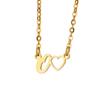 Fashion Initial Pendant Necklace For Women Letter Name Hollow Out Heart Charm Stainless Steel Gold Color Chain Jewelry Gift