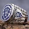 Wholesale of Oval-shaped Men's Rings Set with Obsidian and Agate Rings from the Manufacturer