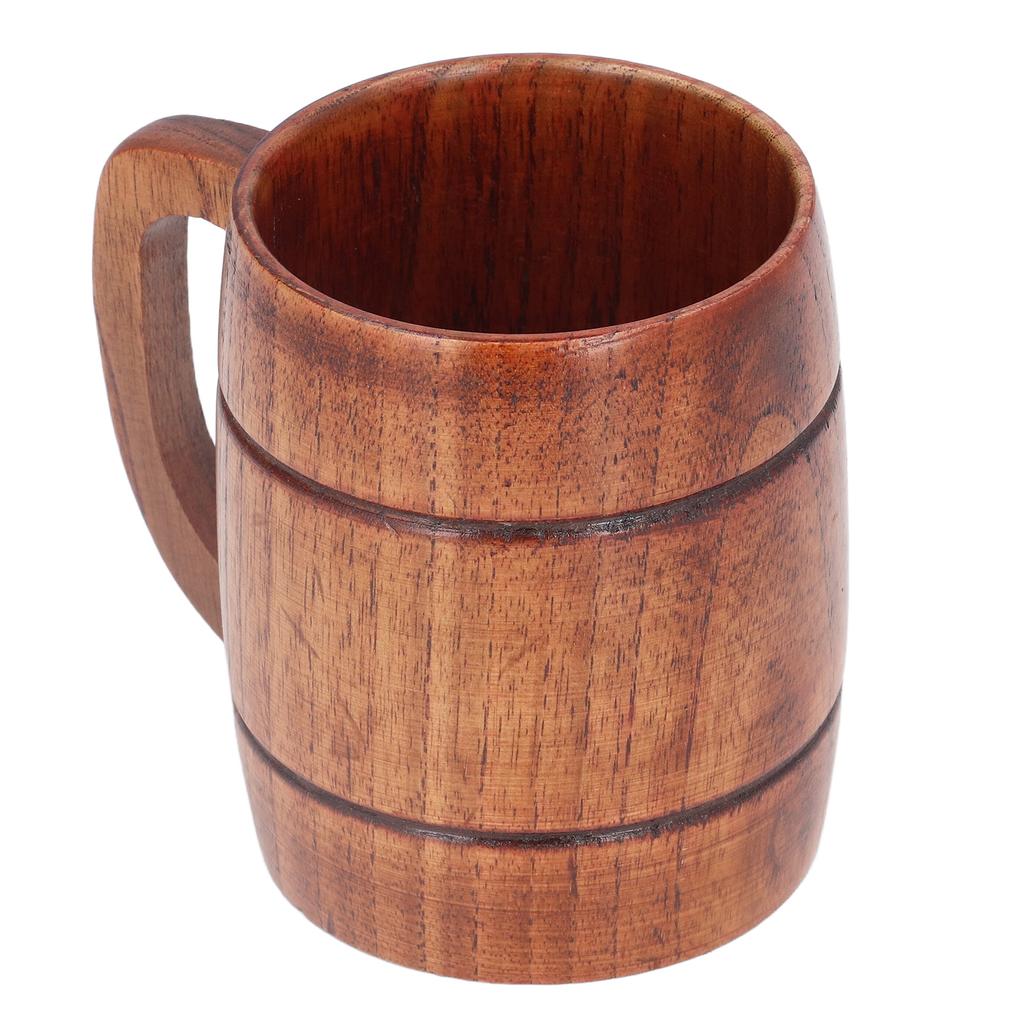 300ml Wooden Cup with Handle Anti Scalding Coffee Cup Harmless Water Beer Mug for Office Home