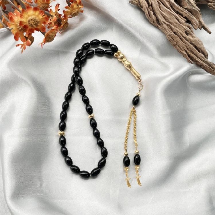 Rosario Islamico in Vetro Misbaha Perline di Preghiera Musulmani Bracciale Misbaha Islamico con Nappe Perline di Preghiera Tasbih Musulmane Regali