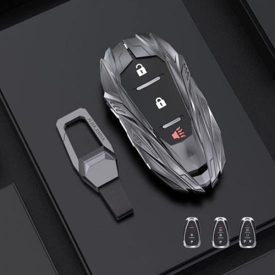 Zinc Alloy Car Key Fob Case For Chevy Camaro Malibu Cruze Spark Volt Bolt Trax серый