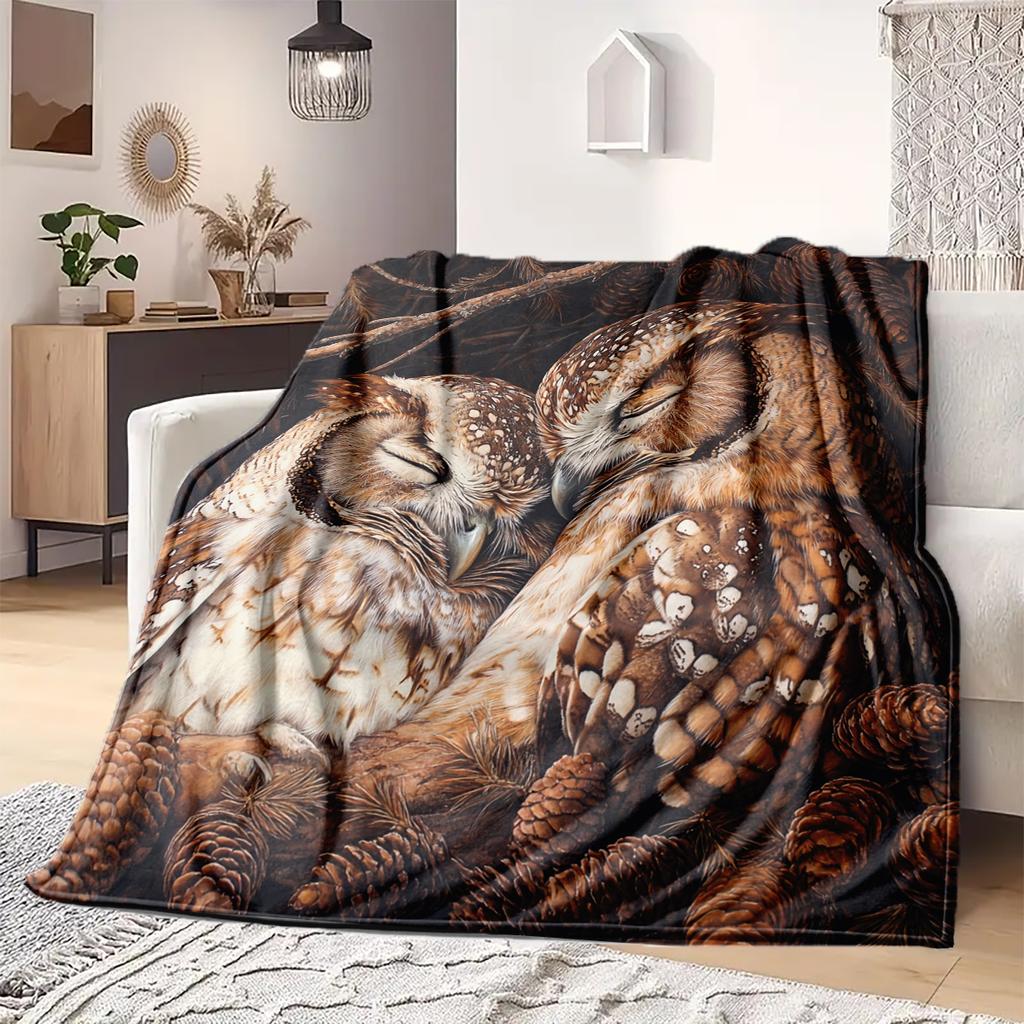 1Pc Cartoon Print Flannel Blanket, High Quality Comfortable for All Seasons, Home Decor, Warmth and Comfort, Perfect for Christmas Birthday Gift