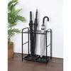 Sunny Point Slim Umbrella Stand with Removable Water Tray, Steel Construction, Stylish, Commercial-Grade, Large Capacity, Stable, Black (Holds 18 Umbr