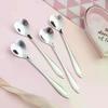 10-Piece Polished Stainless Steel Heart-Shaped Coffee Spoon Set - Durable Stirring Utensils For Home, Kitchen, And Dining Room