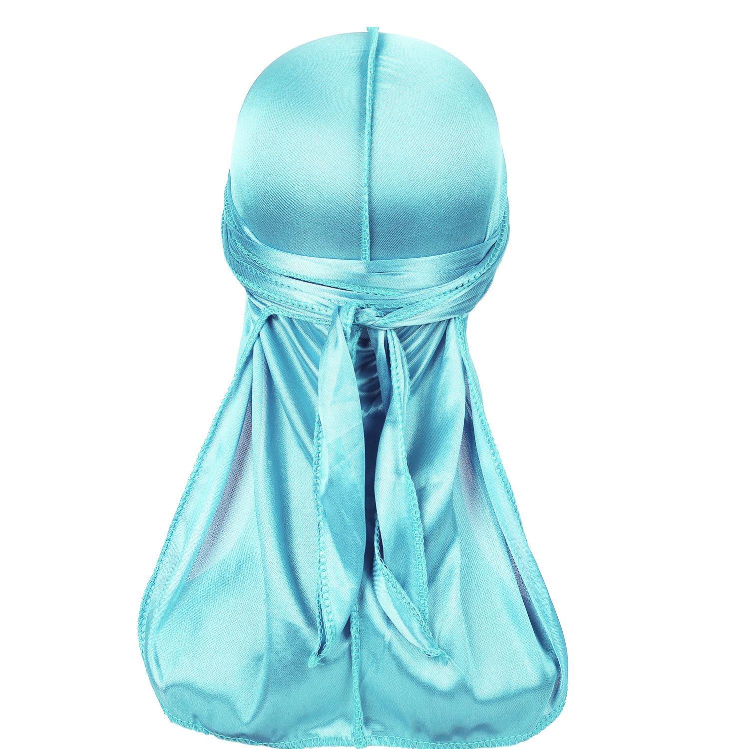 

Trifong Durag light blue shiny fabric pirate bandana hip hop dance waves cap du-rag hiphop costume dance costume rapper breakdance dancer bandana cap светло-синий