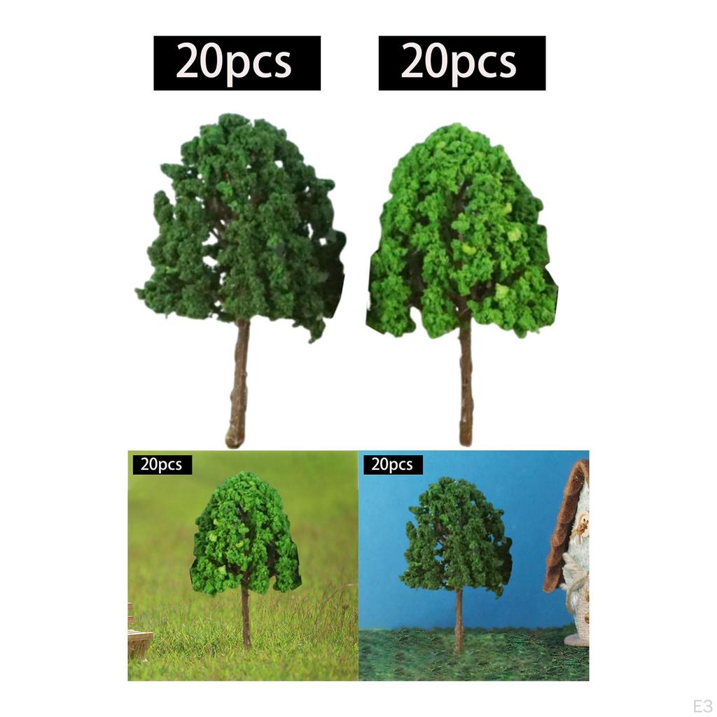 20 Pieces 7.5cm Model Trees Diorama Supplies Decorations Props, Train Scenery Architecture