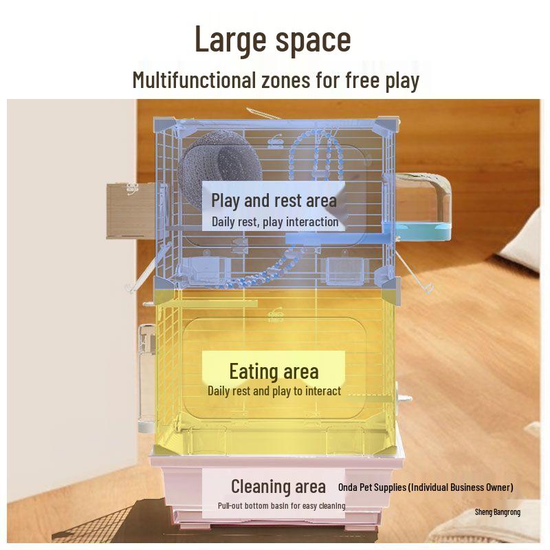 Large Transparent Acrylic Bird Cage with Toilet for Cockatiels and Parrots