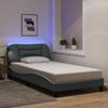VidaXL Bed Frames with LED Lights, Single Bed with Headboard Cushion, Adult Bed, Bedroom Furniture, Modern, Grey 3213683