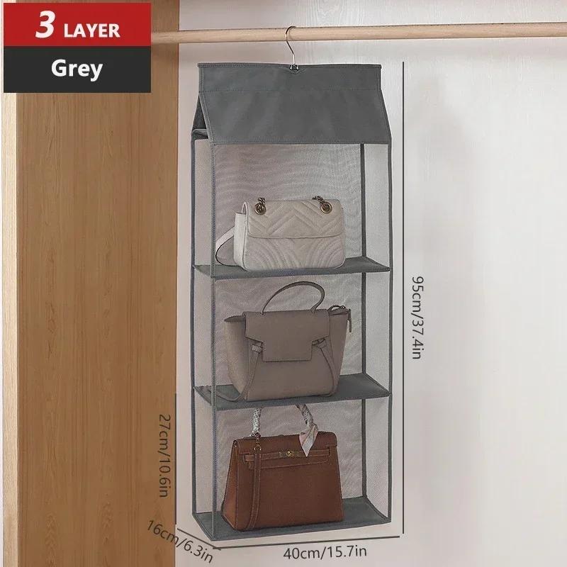 Multi Layer Bag Storage Hanging Bag Wardrobe Storage Hanging Transparent Dustproof Bags Foldable Storages Three-dimensional Bags
