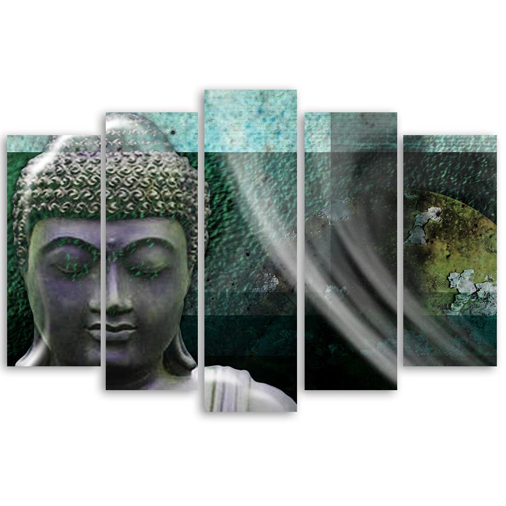 Pětidílný obraz na plátně Zen Buddha Turquoise Wellness