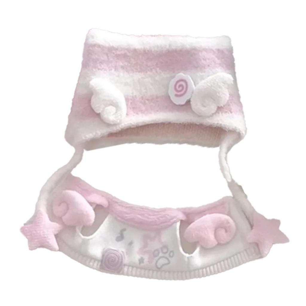 Cat Ear Knit Hat Sweatshirt Set with Wings for Pink & 10cm, [used]