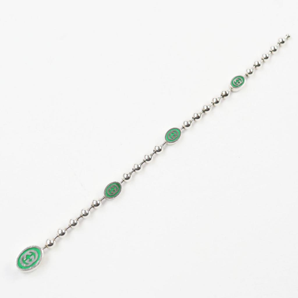GUCCI bracelet Interlocking G Ball Chain Silver AG925 Women 17 Used