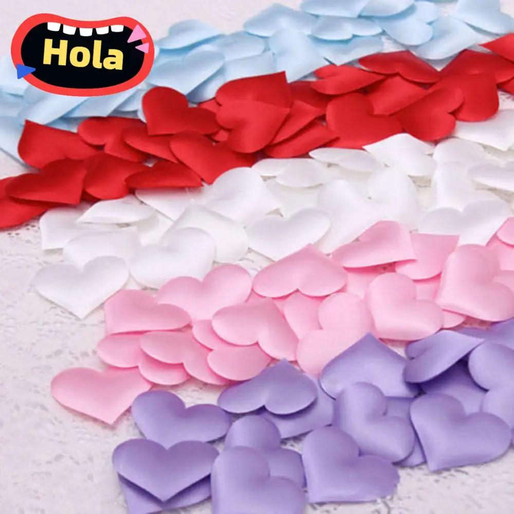 100pcs Beautiful Craft DIY Table Decoration Love Heart Throwing Rose Petals Wedding Party Padded Fabric