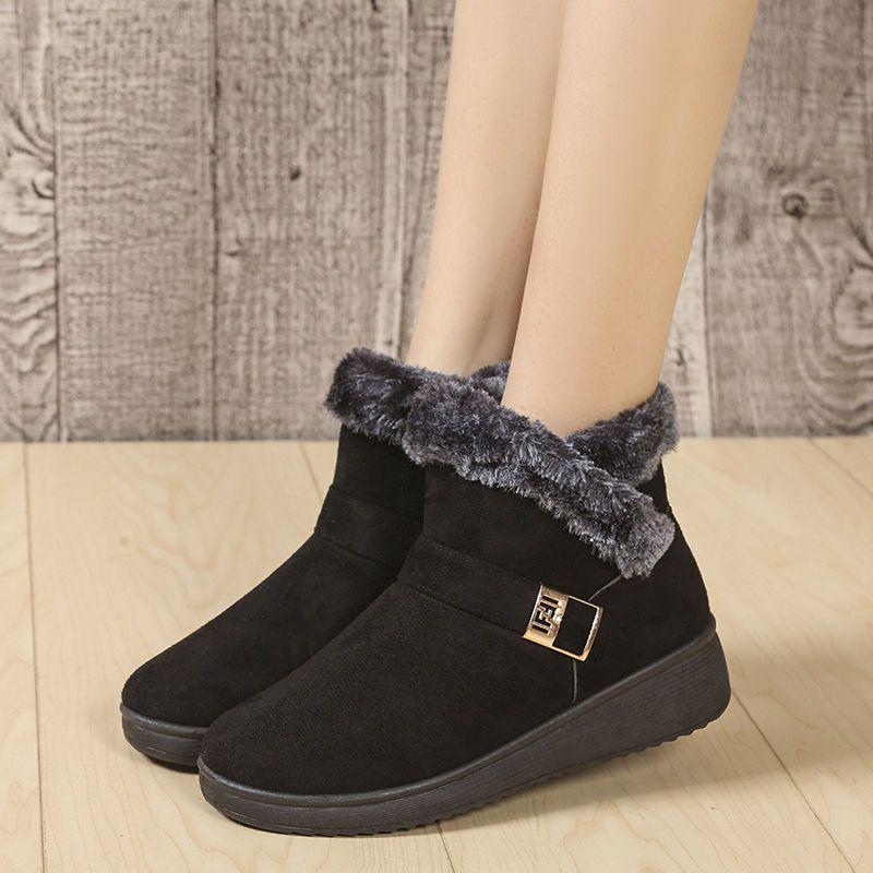 

Зимняя повседневная обувь из хлопка, красная, теплая и удобная, вельветовая, нескользящая, на плоской подошве, с мягкой подошвой, детские сноубутсы 40