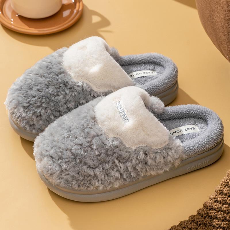 Мужские тапочки из высококачественного хлопка Простая элегантная теплая домашняя обувь на меху для осени и зимы 44-45 1598₽
