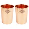 Copper Drinkware Gift Set of Plain Shine Finish Design 1 Bottle & 2 Glass with Gift Box, Gift Item for Diwali, Bottle-750 Ml & Glass-300 Ml