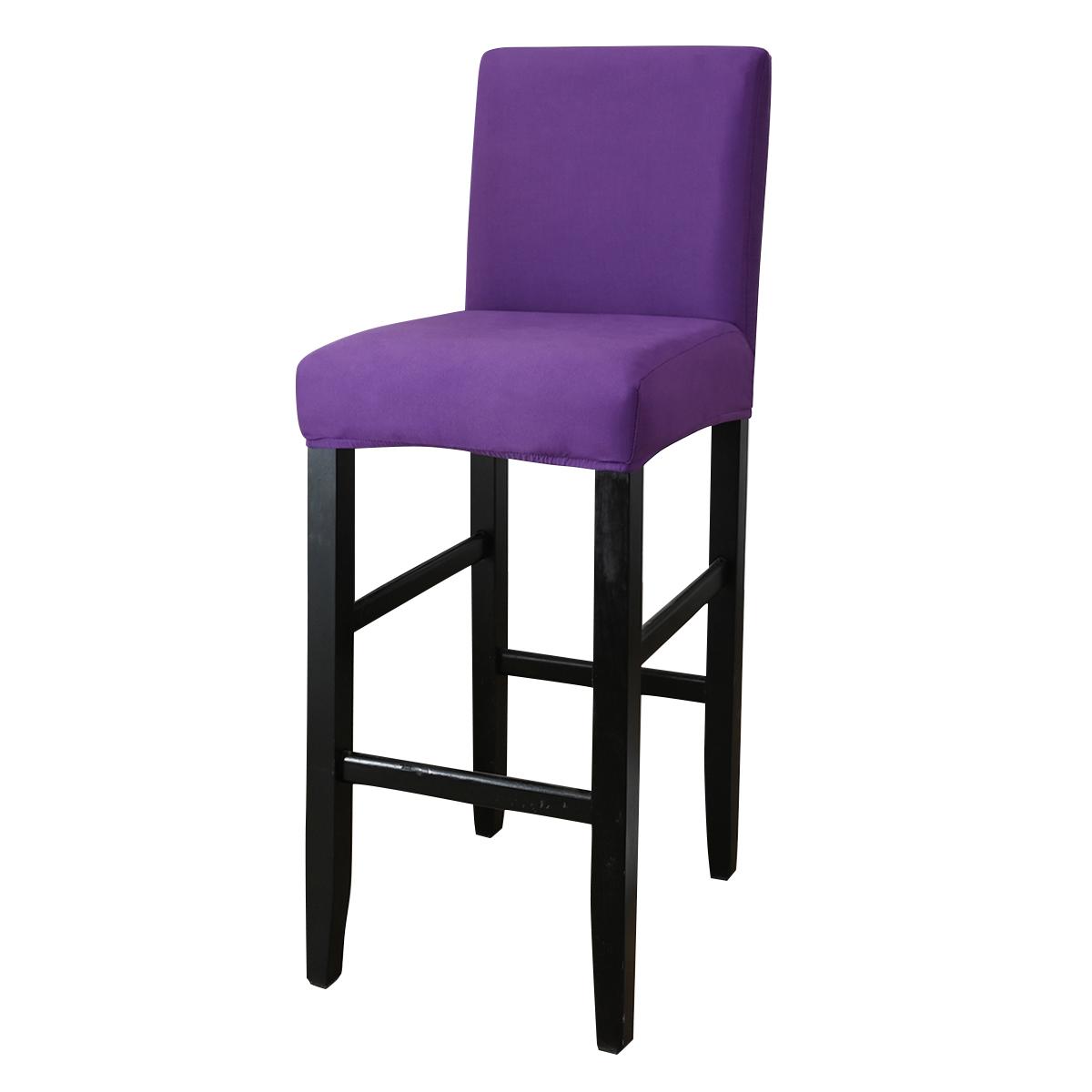 

1/2/4 шт. эластичные чехлы для стульев на барные стулья, чехлы для стульев на стойку, для паба, обеденной комнаты, эластичные чехлы для сидений без подлокотников для барных стульев в кафе 1 PC фиолетовый