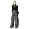 American Style Wide-Leg Woven Belt Pants: Women's 2026 Spring/Summer Casual Workwear