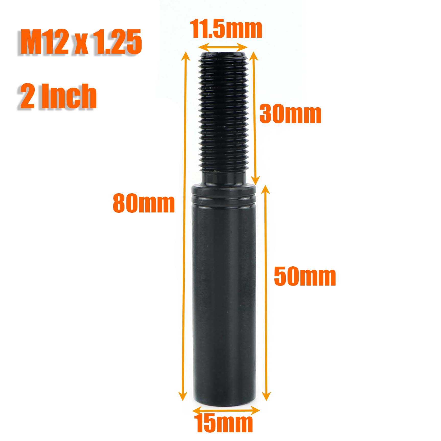 

M10X1.5 M10X1.25 M12X1.25 Car Gear Shift Knob Extender Extension Lever 2 3 3.5 4 Black Universal