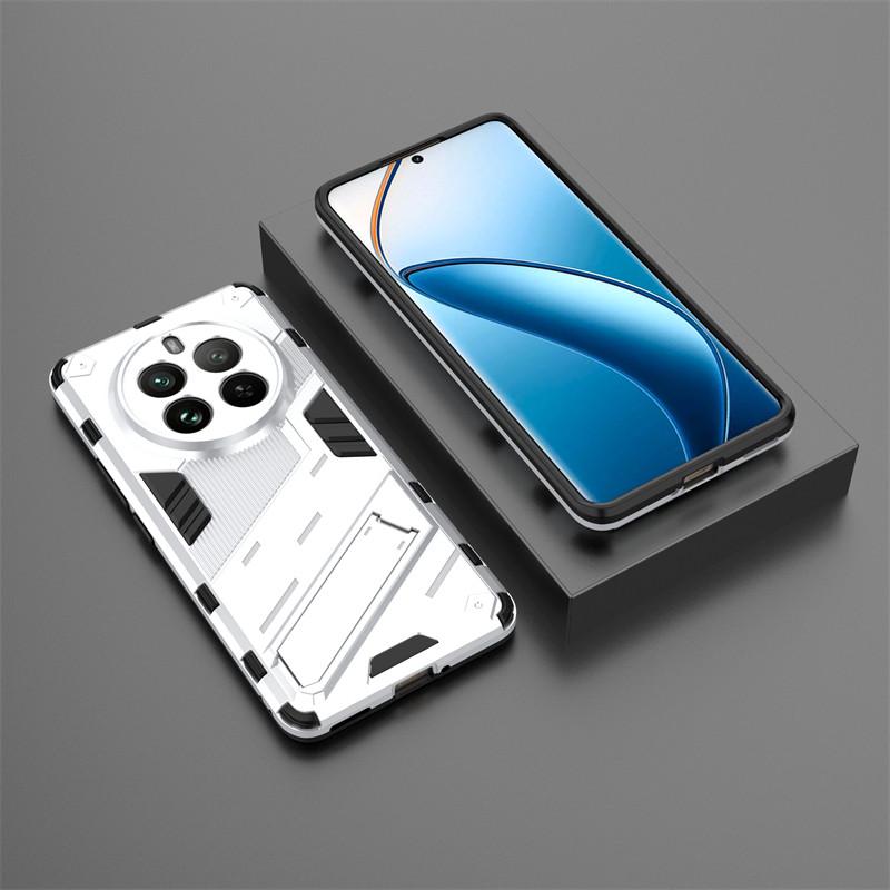 

For Realme 12 Pro Case Realme 12 + Pro Plus 5G Cover Shockproof TPU Armor PC Silicone Stand Holder Protective Phone Back Cover Realme 12 белый