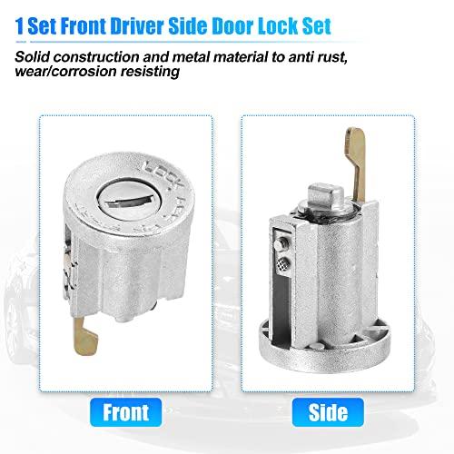 X AUTOHAUX Door Lock Cylinder with Keys for Isuzu NPR NQR NKR ELF 1994-2007 Car Door Lock Ignition Lock Cylinder Key 8-97035-293-0 1 Set