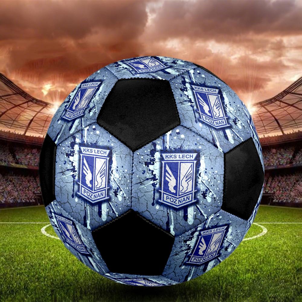Kks Lech Poznan Indoor Soccer Ball Colorful Machine Stitched PVC Size 5 Team Training Competition Ready Durable High-Bounce Cool Sports Gift