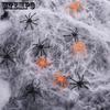 WTEMPO 100 STÜCKE Plastikspinnen Halloween Realistische Spinnen Schwarz Gefälschte Spinnen Kleines Spinnenmodell für Streich Geisterhaus Halloween Partyzubehör