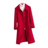 Women's Slim Long Wool Coat with Peter Pan Collar