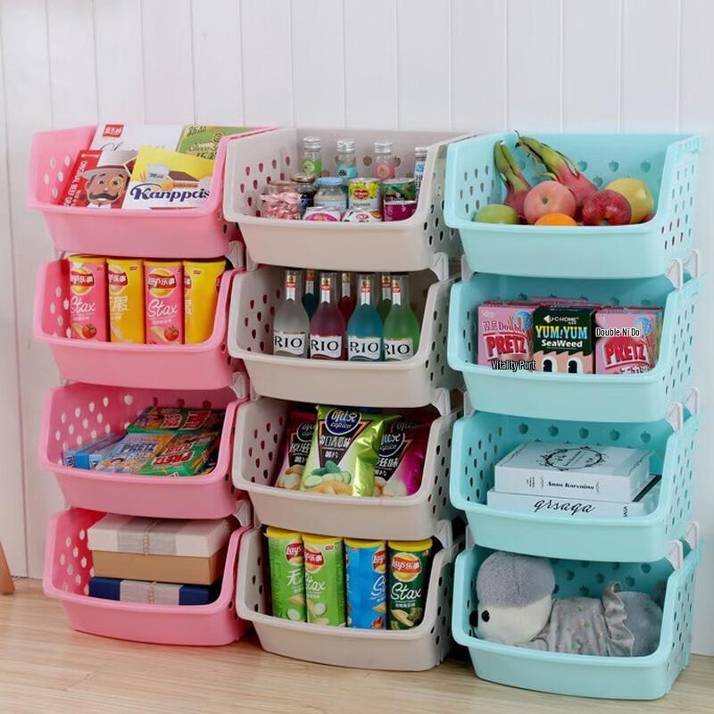 JINGRUIXIANG Stackable Plastic Kitchen Storage Rack