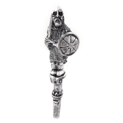 [A3863] - Gray 'Knights' Resin Figurine Pen - 16 Cm