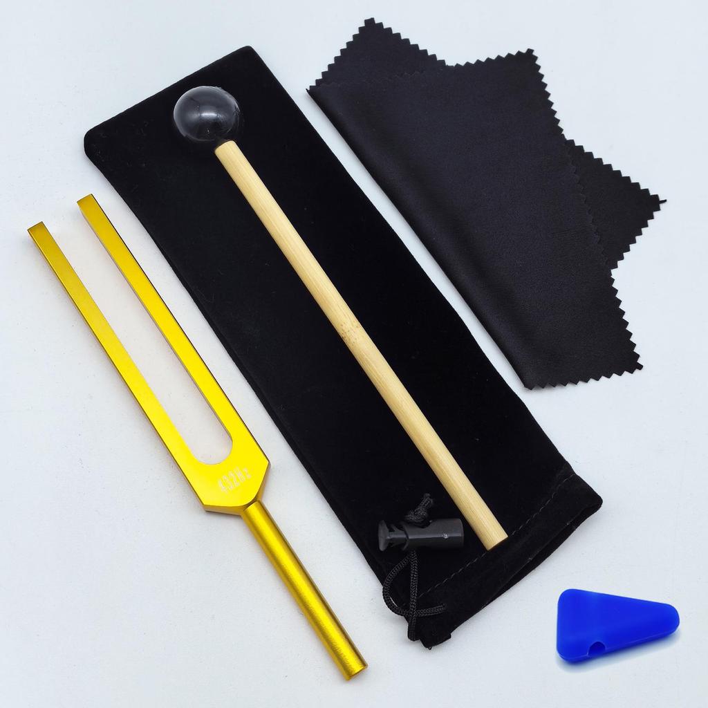 Gold 432HZ Aluminum Alloy Colored Tuning Fork with Triangle Shape.