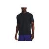 Under Armour Solid Color Stretch Sports Short Sleeve T-Shirt Men Tops Black 1378988-001