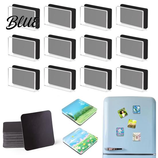 Photo Display Magnets 5/6/8/10/15/20/24 Sets DIY Acrylic Fridge Magnet Kit, Square Refrigerator with Adhesive Backing Backing, Clear Picture