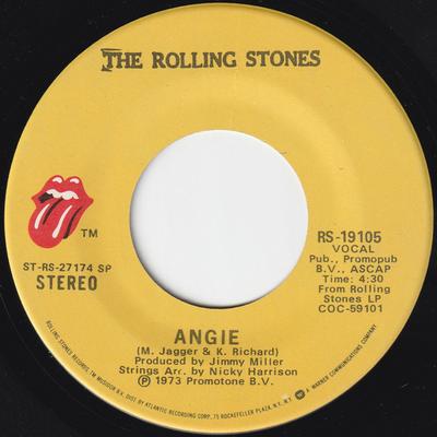 7inch Record ROLLING STONES  Angie RS19105 Rolling Stones  UK Rock Used