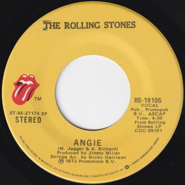 7inch Record ROLLING STONES Angie RS19105 Rolling Stones UK Rock Used