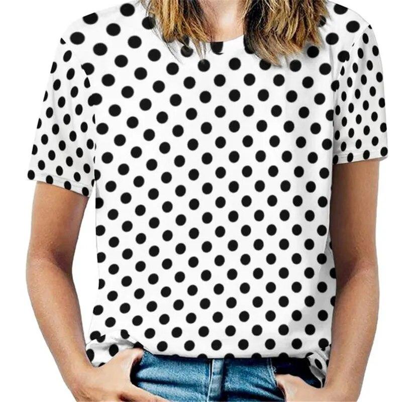 Polka Dot 3d Printing Women's Street Clothes Summer Casual Harajuku Fashion Short-sleeved T-shirt O-neck Women's Blouse T-shirt Clothing