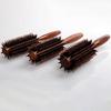 Straight Twill Boar Bristle Hair Round Brush Wood Handle Rolling Styling Comb
