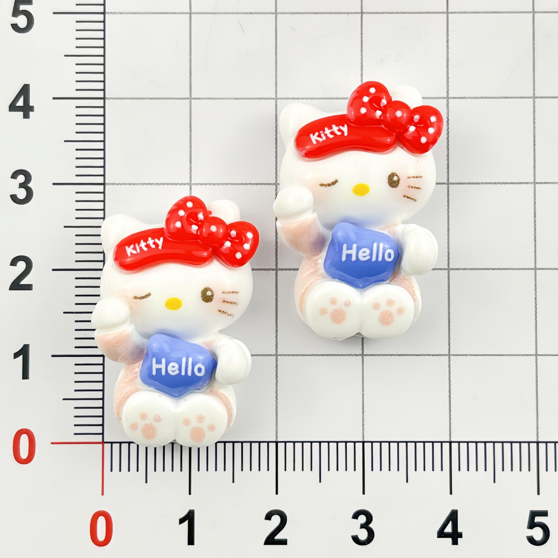 Cute Cartoon KT Cat Resin DIY Accessories for Crocs, Hair Clips, Phone Cases & Fridge Magnets