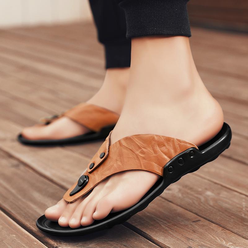 Fashion Men's Black Brown slippers Comfortable and breathable Flat bottom styles Leisure Summer Hot selling Trendy Youth Flat New
